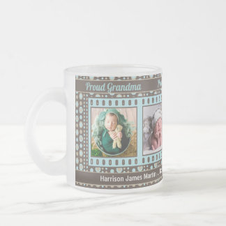 Taza De Cristal Esmerilado Orgullosa abuela Brown y Aqua 4 Foto
