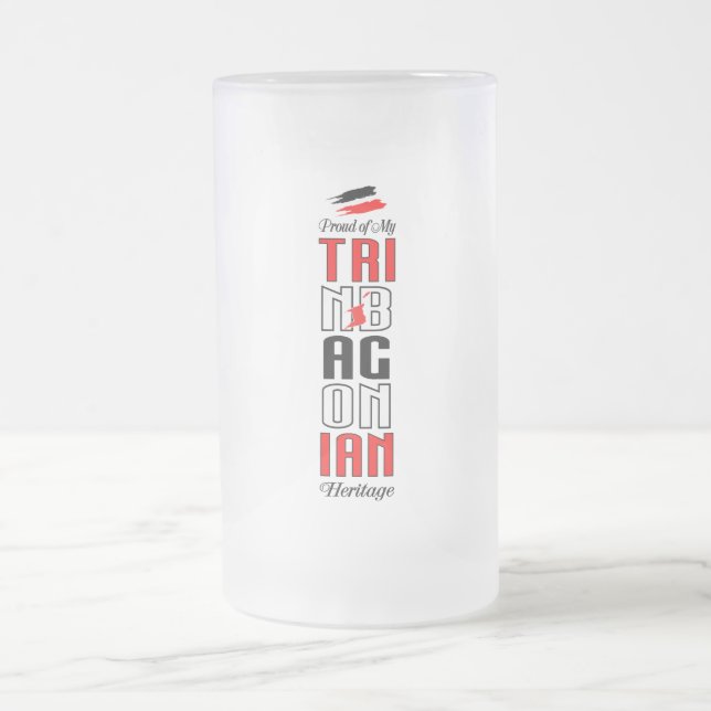 Taza De Cristal Esmerilado Orgullosa de mi herencia trinitense de bruja (Centro)