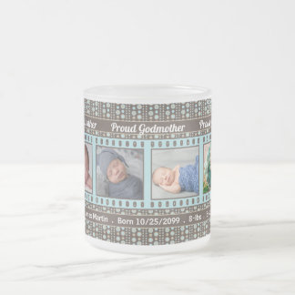 Taza De Cristal Esmerilado Orgullosa Madrina Aqua y Brown 4 Fotografía