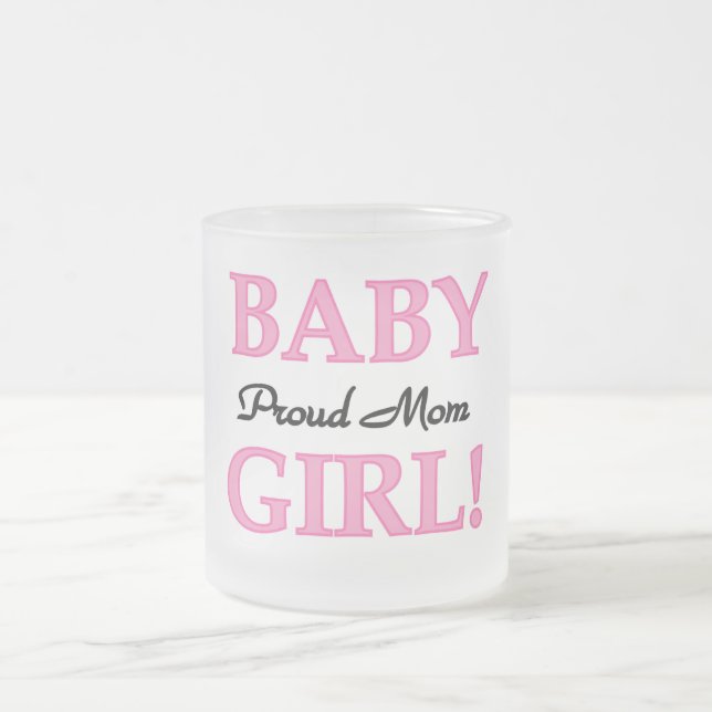 Taza De Cristal Esmerilado Orgullosa mamá Bebé camisetas y regalos (Centro)