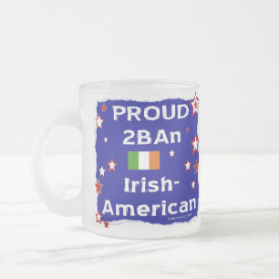 Taza De Cristal Esmerilado Orgulloso 2BAn irlandés-estadounidense