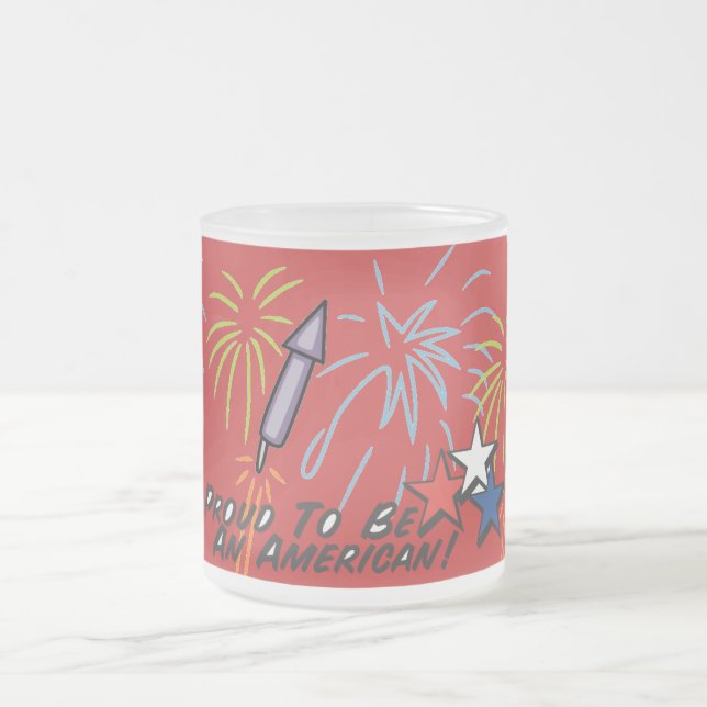 Taza De Cristal Esmerilado Orgulloso americano (Centro)