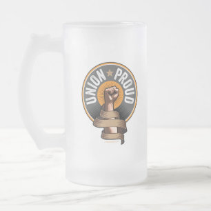 Taza De Cristal Esmerilado Orgulloso de los sindicatos