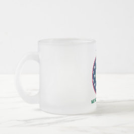 TAZA DE CRISTAL ESMERILADO ORGULLOSO DE SER MEXICANO AMERICANO