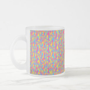 Taza De Cristal Esmerilado Orgulloso Pansexual Groovy Trippy Squiggly Quirky
