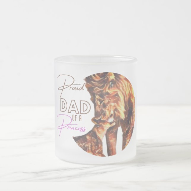 Taza De Cristal Esmerilado Orgulloso papá | Princess (Centro)