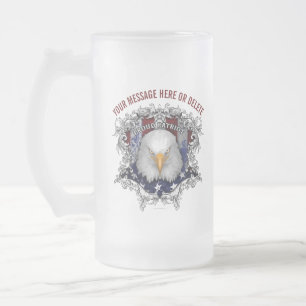 Taza De Cristal Esmerilado Orgulloso patriota norteamericano Frost Glass Beer