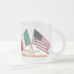 Taza De Cristal Esmerilado Orgulloso ser un americano italiano