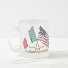 Taza De Cristal Esmerilado Orgulloso ser un Italiano-Americano