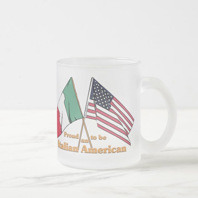 Taza De Cristal Esmerilado Orgulloso ser un Italiano-Americano (Derecha)