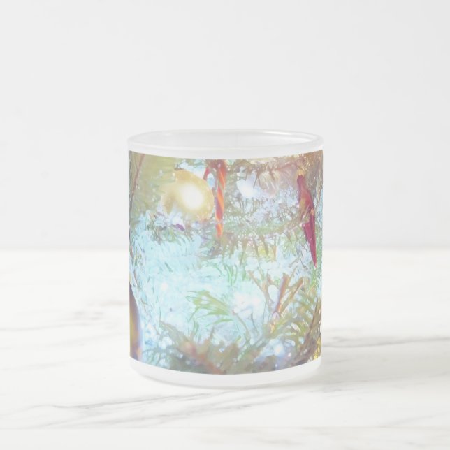 Taza De Cristal Esmerilado Ornamentos de vacaciones en la luz (Centro)