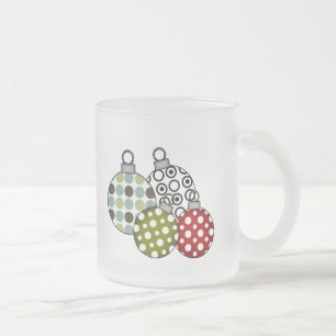 Taza De Cristal Esmerilado Ornamentos de vacaciones retro