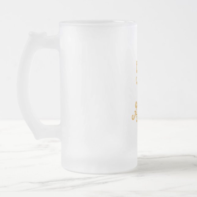 Taza De Cristal Esmerilado Oro 50 y fabuloso (Izquierda)