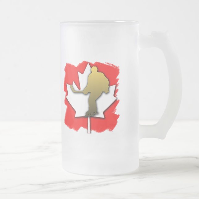 Taza De Cristal Esmerilado Oro del hockey de Canadá (Derecha)