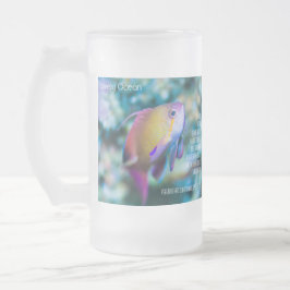 Taza De Cristal Esmerilado Oro marino, peces adorables y coloridos