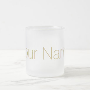 Taza De Cristal Esmerilado Oro personalizado con su impresión conocida