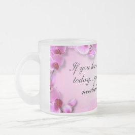 Taza De Cristal Esmerilado Orquídea rosa Inspiradora personalizado
