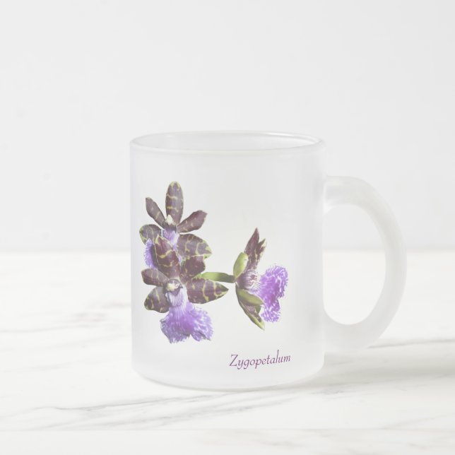 Taza De Cristal Esmerilado Orquídea Zygopetalum (Derecha)