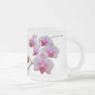 Taza De Cristal Esmerilado Orquídeas de polilla rosadas - Phalaenopsis