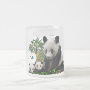 Taza De Cristal Esmerilado Ositos panda
