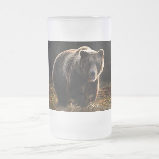 Taza De Cristal Esmerilado Oso (Centro)