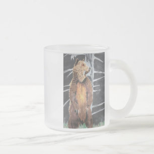 Taza De Cristal Esmerilado Oso de Grizly