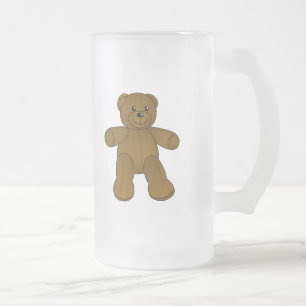 Taza De Cristal Esmerilado Oso de peluche marrón lindo