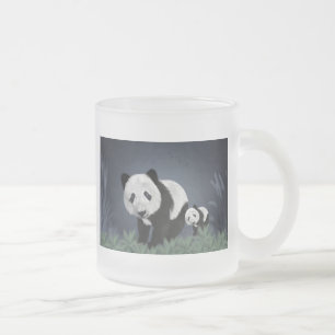 Taza De Cristal Esmerilado oso panda lindo adorable animal negro blanco dulce