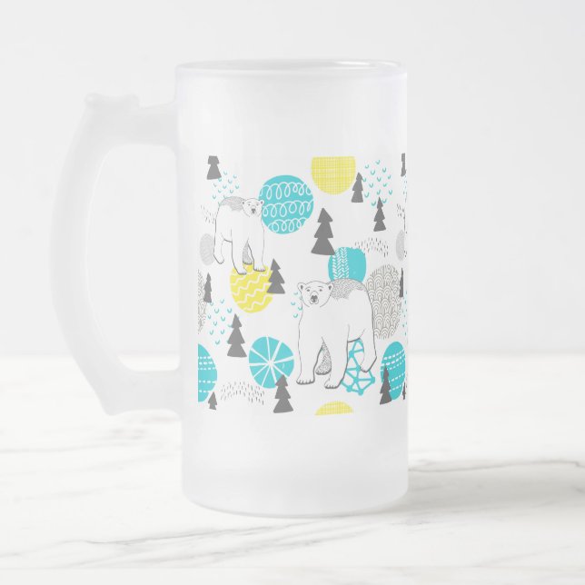 Taza De Cristal Esmerilado Oso polar (Izquierda)