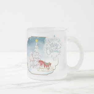 Taza De Cristal Esmerilado Oso Polar y Sleigh Frost Mug