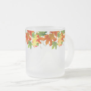Taza De Cristal Esmerilado Otoño Cae Escarcha Escarcha