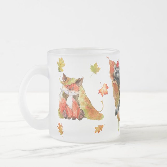 Taza De Cristal Esmerilado Otoño otoño cúter Animals Clipart (Izquierda)