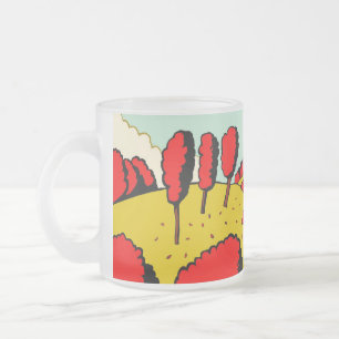 Taza De Cristal Esmerilado Otoño rojo - Personalizado