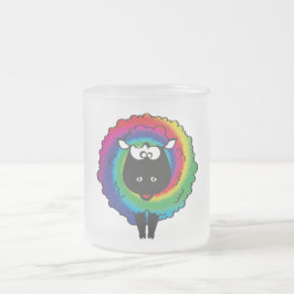 Taza De Cristal Esmerilado Ovejas de tinte