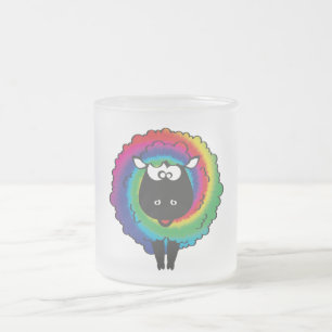 Taza De Cristal Esmerilado Ovejas de tinte