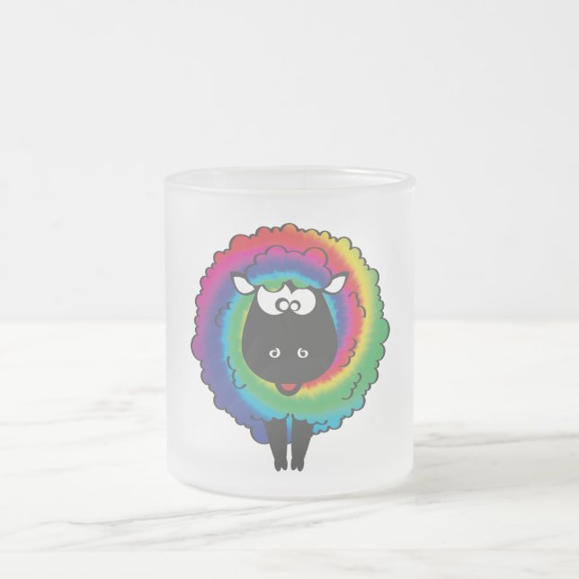 Taza De Cristal Esmerilado Ovejas de tinte (Centro)