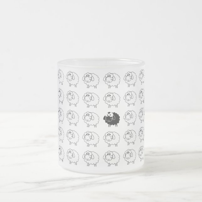 Taza De Cristal Esmerilado Ovejas negras (Centro)