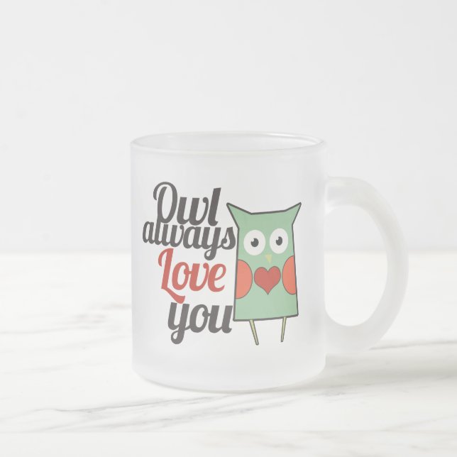 Taza De Cristal Esmerilado Owl Love (Derecha)