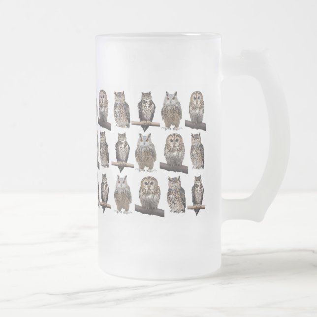 Taza De Cristal Esmerilado Owls (Derecha)