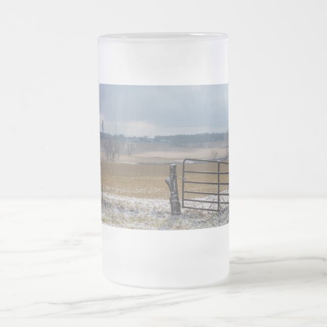 Taza De Cristal Esmerilado Ozark Country Hills Frosted Glass Beer Mug (Centro)