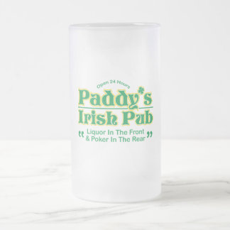 TAZA DE CRISTAL ESMERILADO PADDY'S IRISH PUB