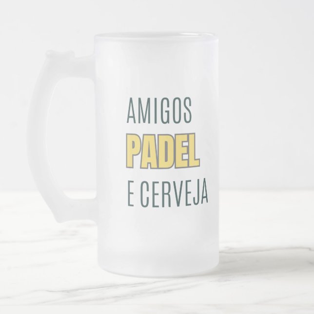 Taza De Cristal Esmerilado Padel e Amigos (Izquierda)