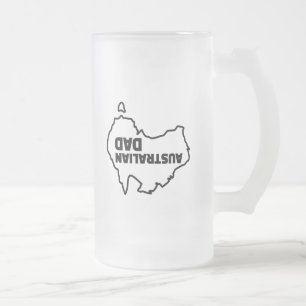 Taza De Cristal Esmerilado Padre australiano - Graciosa cerveza para un padre