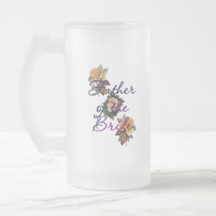 Taza De Cristal Esmerilado Padre De La Floral De Novia