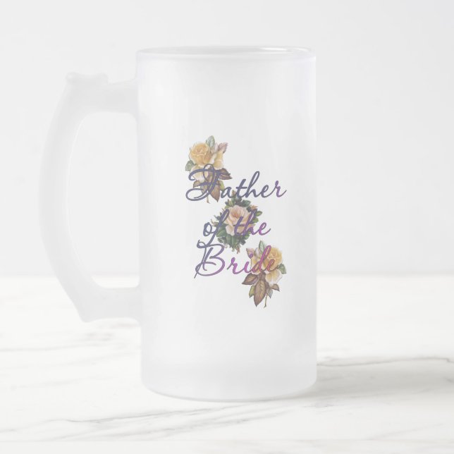 Taza De Cristal Esmerilado Padre De La Floral De Novia (Izquierda)