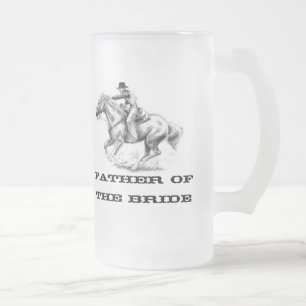 Taza De Cristal Esmerilado Padre del occidental de la novia helado