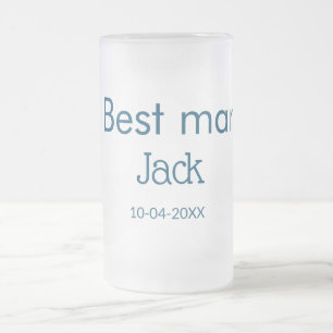 Taza De Cristal Esmerilado padrino de la boda añadir nombre texto despedida d