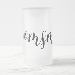 Taza De Cristal Esmerilado Padrino Elegante Moderno