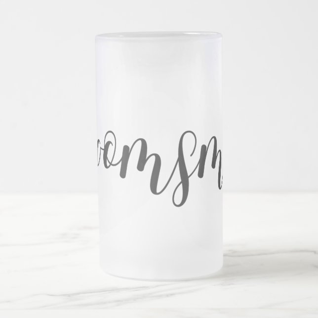 Taza De Cristal Esmerilado Padrino Elegante Moderno (Centro)