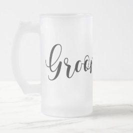 Taza De Cristal Esmerilado Padrino Elegante Moderno
